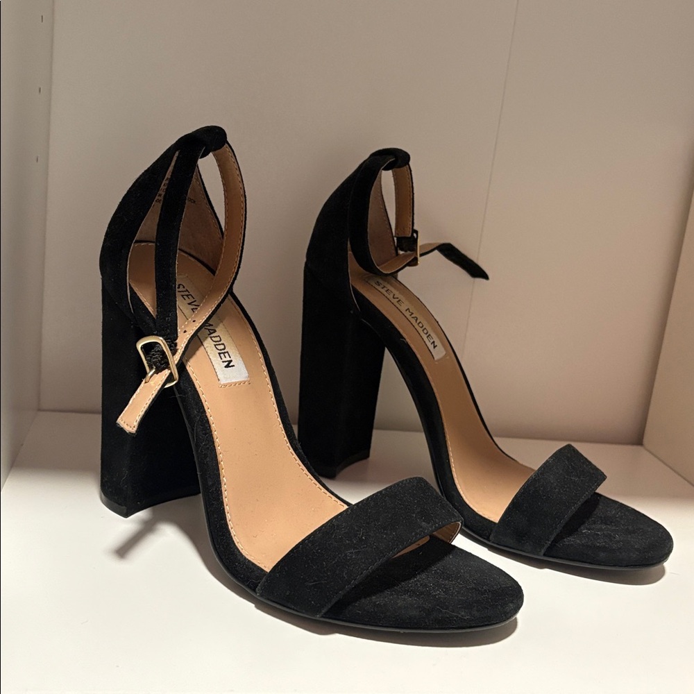 Steve Madden Black Ankle Strap Heels